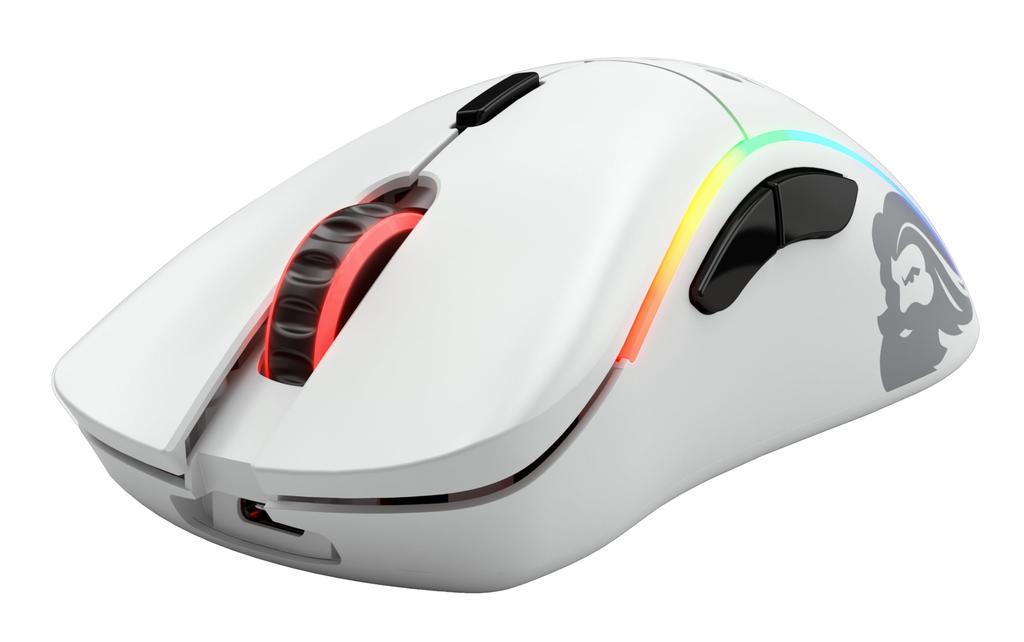 Glorious Model D Wireless Gaming Ergonomic 6 Programmable DPI White Side Honeycomb Mouse Gaming Mouse, White, RGB, Buttons, 12, Buttons, Mouse, (69g)