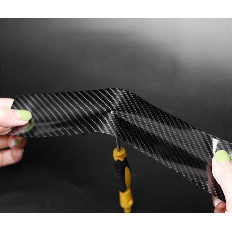 5D Carbon Fiber Car Sticker DIY Paste Protector Strip Auto Door Sill Side Mirror Anti Scratch Tape Waterproof Protect Film