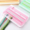 30-Slot Cross Stitch Thread Organizer - Pastel Color Floss Bobbin Winder for Embroidery Storage