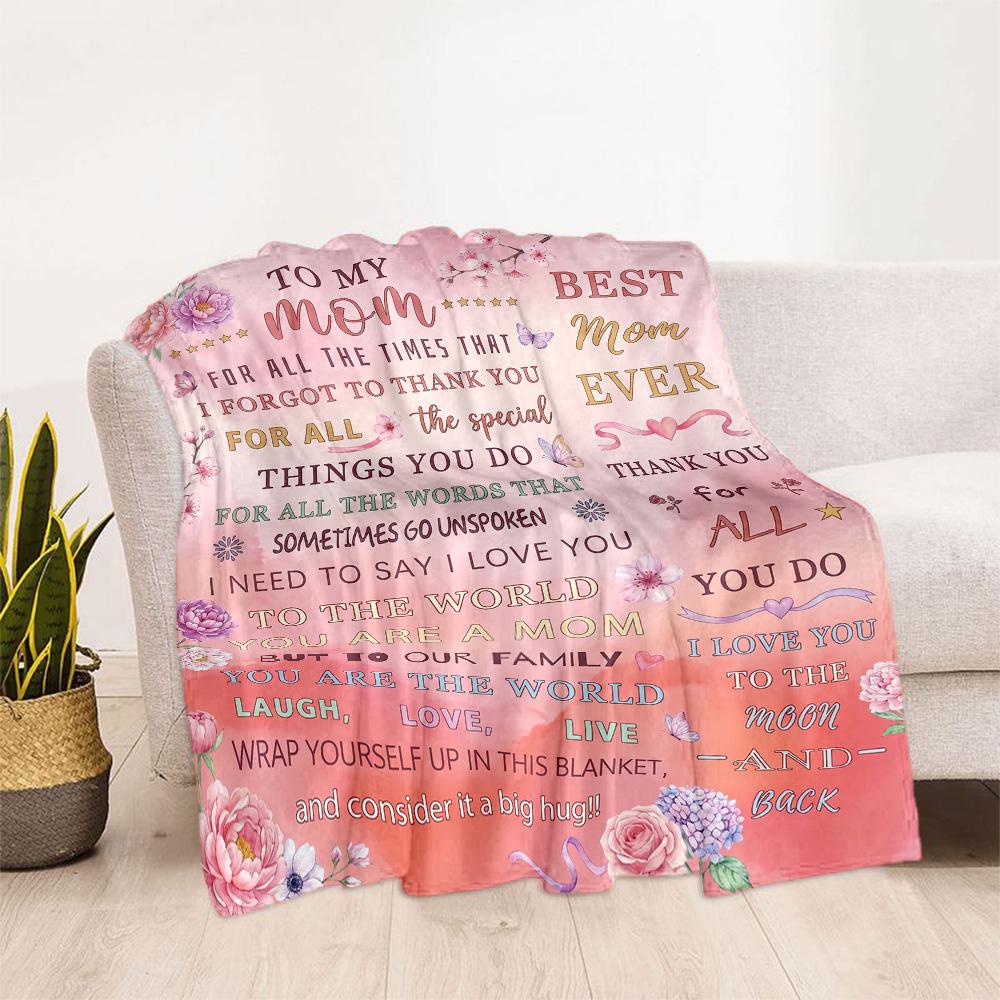 World's Best Mom Ever Flannel Blanket-Soft and Suitable for Sofas,Beds,Offices,Travel,All Seasons,Great Gift for Holidays and Birthdays.