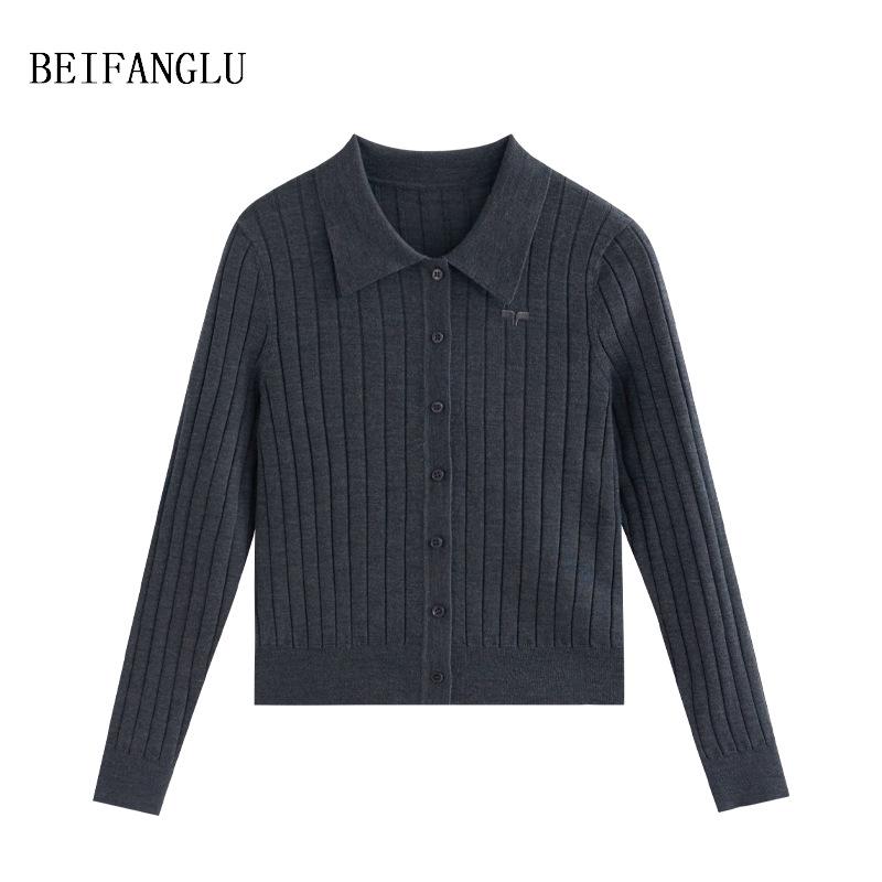 Northern Deer Women's 100% Wool Polo Collar Ribbed Knitwear Long Sleeve 26322