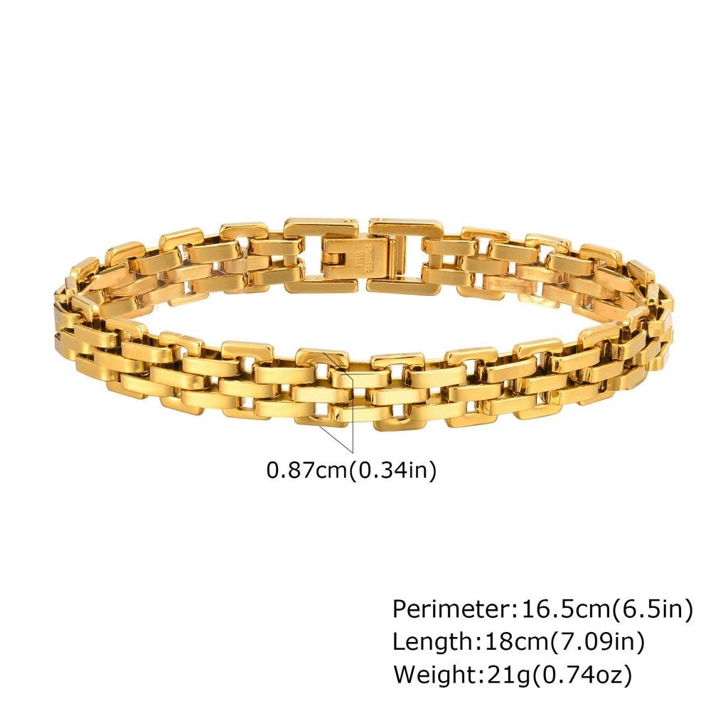 Vnox Stainless Steel Classic Watchband Bracelet For Women Men,Watch Straps Width Link Chain Bracelet Bangle,Unisex Hand Jewelry