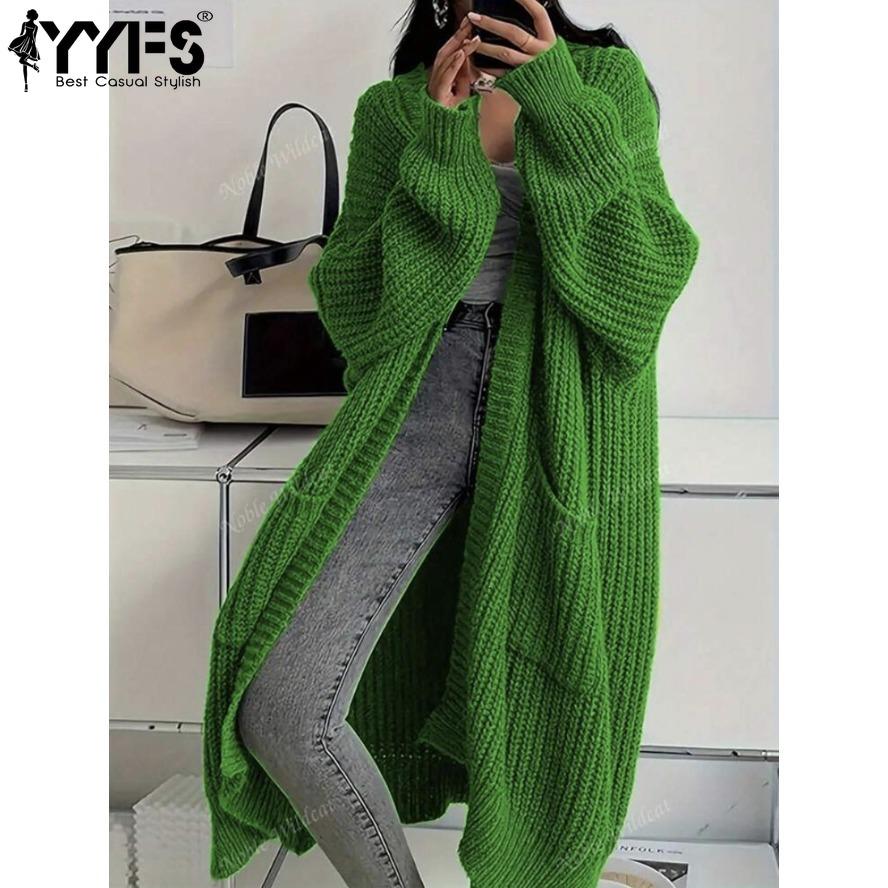 YYFS Maglioni a maniche lunghe con stampa tinta unita, casual, autunno inverno, da donna