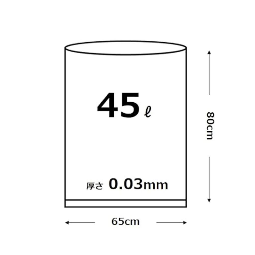 Oldi Garbage Bag 45L Translucent Thick Width 65 X Height 80cm Thickness 100 Pieces Commercial Boxed Plastic Bag 0.03mm PBB-W45-100