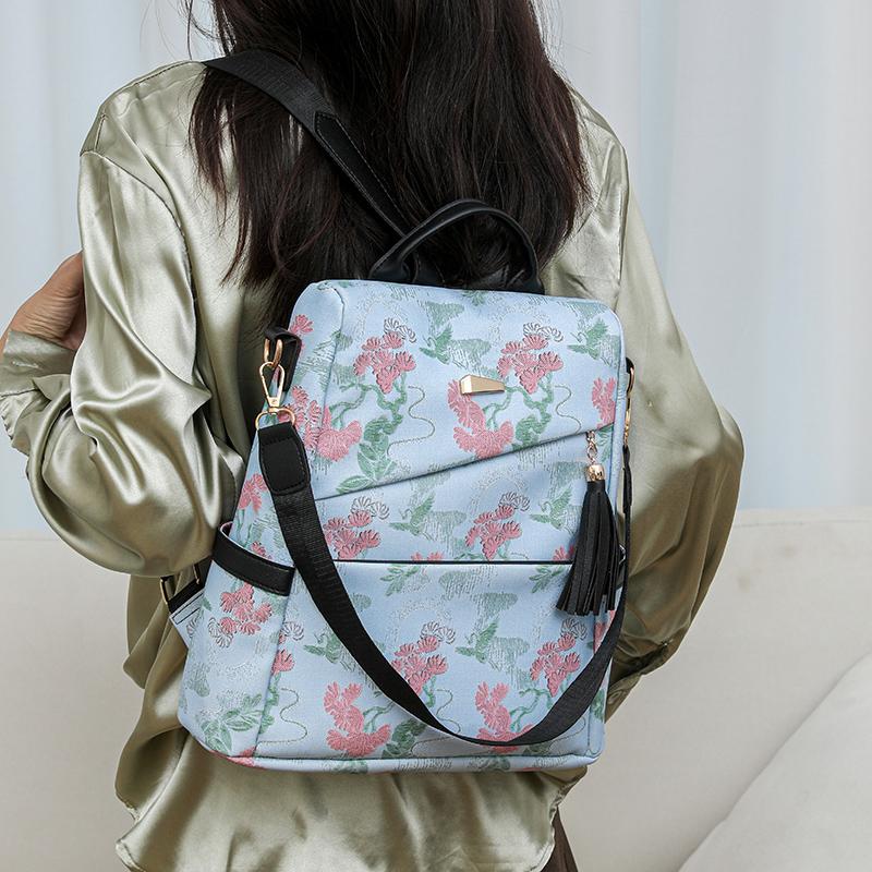 Women Schoolbag Waterproof Large Capacity School Backpack Smooth Zipper Solid Color Teens Girl Casual Daypack Bag