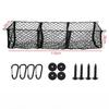 Cargo Net For Car, Expandable 3 Pocket Cargo Net Organizer, Black Mesh Storage Pocket With 4 Metal Carabiners Universal For Car