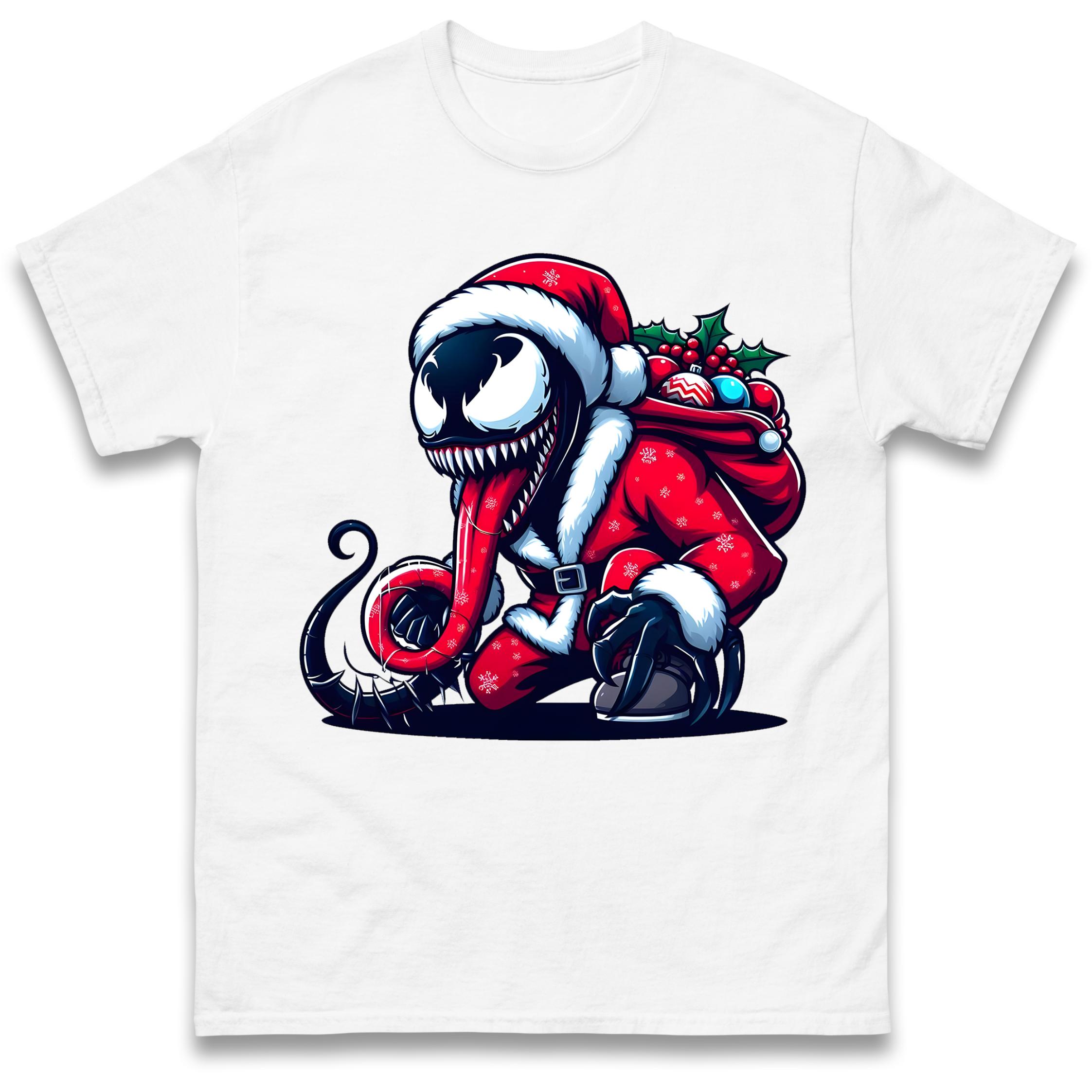 Venom Santa Christmas T-Shirt Tshirt Mens Womens Tops Unisex Tees 100% Cotton M