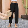 Calças Casuais e Fashion Coloridas Soltas com Bolsos para Mulheres