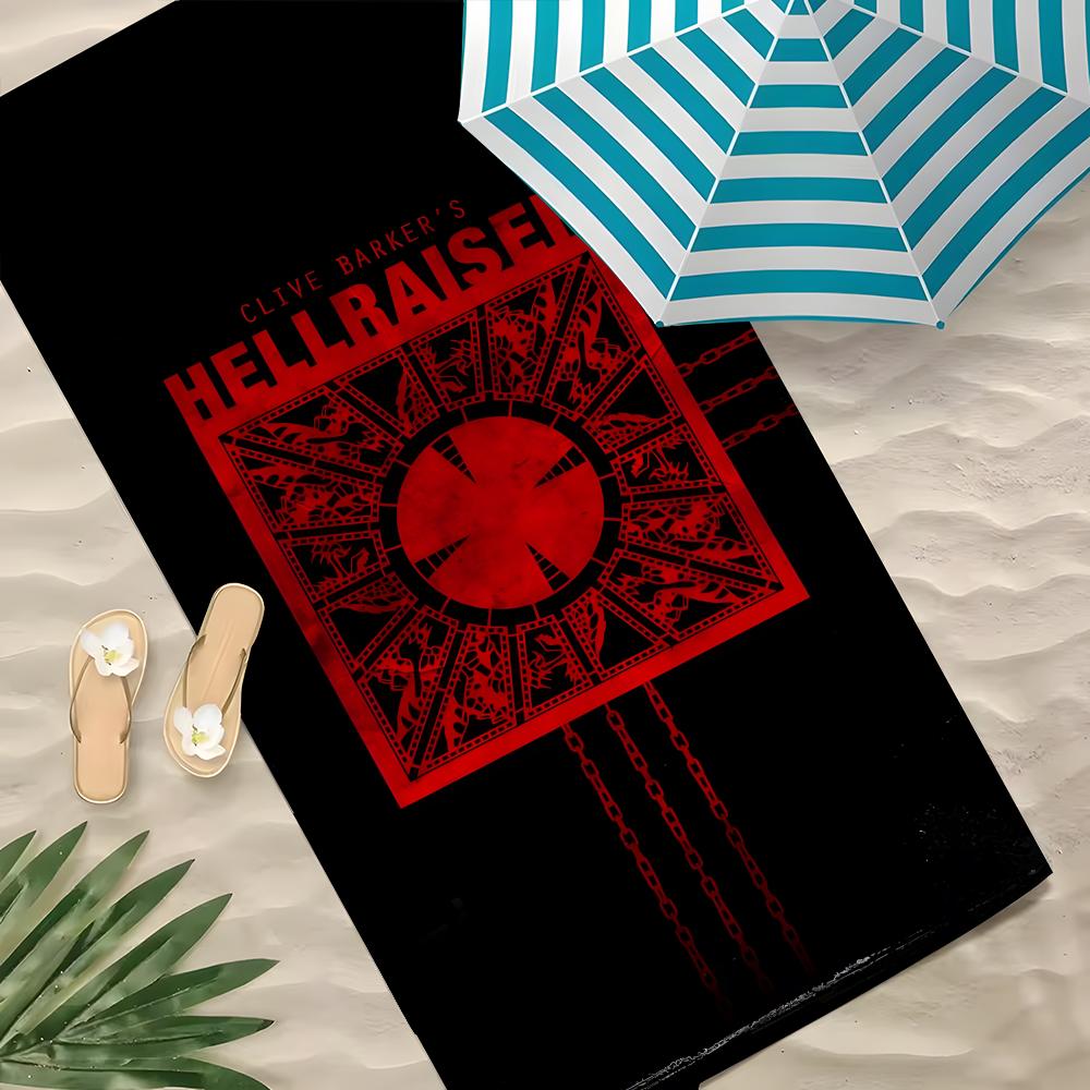 Movie Hellraiser Towel Polyester Beach Towel Quick Dry Sand Free Bath Towel for Summer Pool Travel Vacation