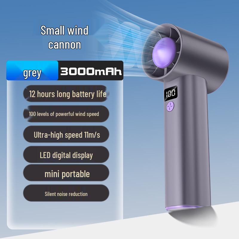 Portable High-Speed USB Rechargeable Handheld Turbine Fan - Strong Wind Mini Desktop Fan