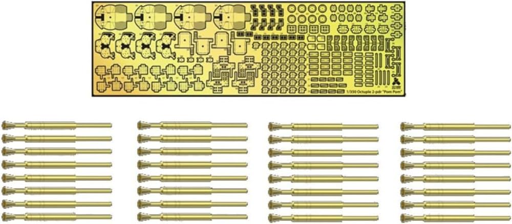Tetra Model SA Series British Gun of Plastic Model Parts SA3514 1/350 2-pounder 8-barreled Pom-pom (set 4)