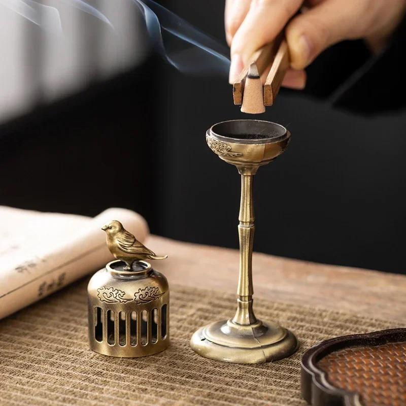 Lampe Creux Pie Bois de Santal Parfum Encensoir Fumant Porte-Encens à Refoulement Ornements Maison de Thé Salle d'Étude Décoration Intérieure