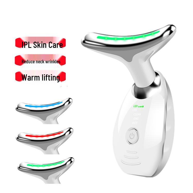 Tricolor Beauty Neck Device: Firms, Lifts, and Reduces Neck Lines and Nasolabial Folds with Care Massage and Protection