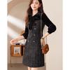 Si Shui Nian Hua Elegant A-Line Long Sleeve Mini Dress