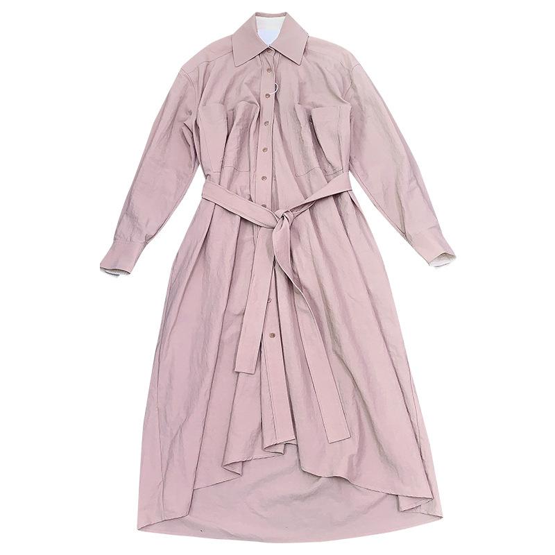 

2025 Весна Узкое Маленькое Платье Женское Смешанная Сухая Текстура Дизайн Карманная Рубашка S