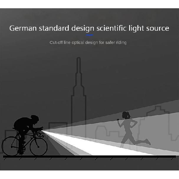 MTB Bike Front Rear Light Set Rechargeable Power Display Headlights Easy To Install Bicycle Warning Taillights for Riding Safety