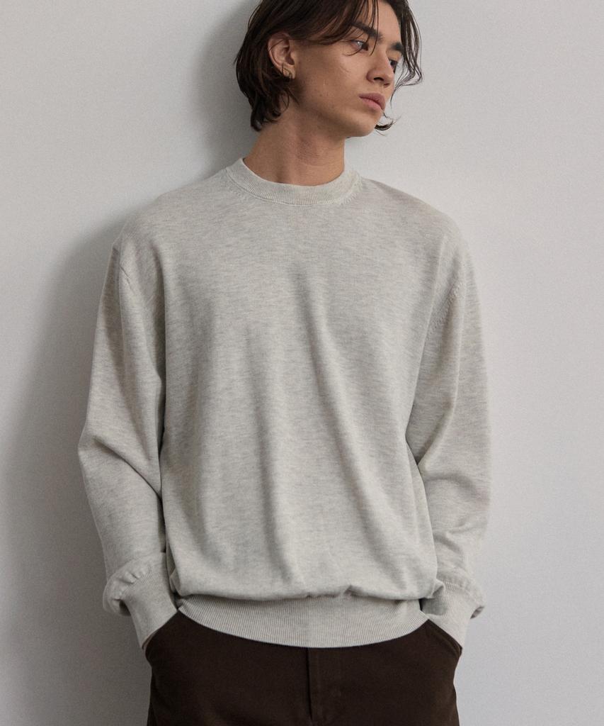 ASP Essential Cotton Crew Neck Knit Oat Milk
