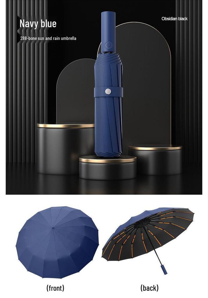 288 Ribs Automatic Sun/Rain Umbrella - Extra Large, Storm Resistant for Men & Women, Reinforced, Thickened Dual-Use Umbrella