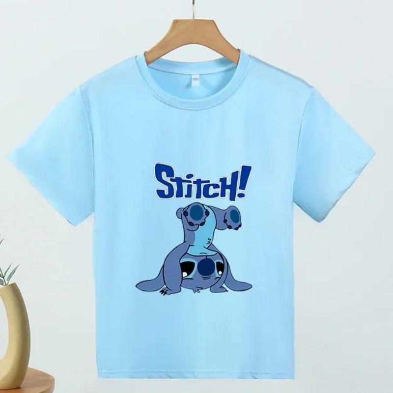 Koszulka Lilo & Stitch Dla Dzieci Anime Letnia Moda Wielokrotne Dziecięce Kreskówkowe Chłopięce Dziewczęce T-shirty Krótki Rękaw