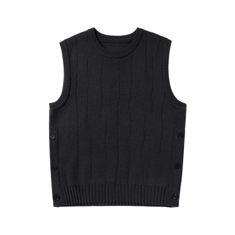 Japansk Retro Herr- & Damstickad Rundhalsad Väst för Lager på Lager Höst & Vinter