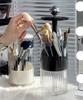 Transparent Makeup Brush Holder with Lid Automatic Lifting Dustproof Makeup Brushes Organizer for Vanity Cosmetics Storage Box
