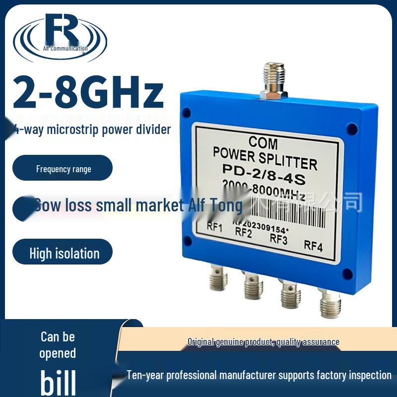 2-8GHz 1-to-4 SMA RF Microstrip Power Divider/Combiner