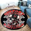 Gang Violence Motorcycle Enthusiasts Hells Angels Motorcycle Club Circular Carpet Is Soft, Home, Bedroom, Door Mat Decoration, and Non Slip Carpet E3