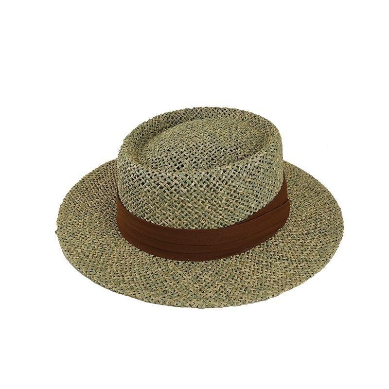 Imitation salty grass concave hat summer hand-woven holiday straw hat women's new beach seaside scenic spot sun protection visor