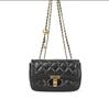Black Rhombus Metal Buckle Multi-compartment Single Shoulder Crossbody Versatile Fashion Women's Square Chain Bag