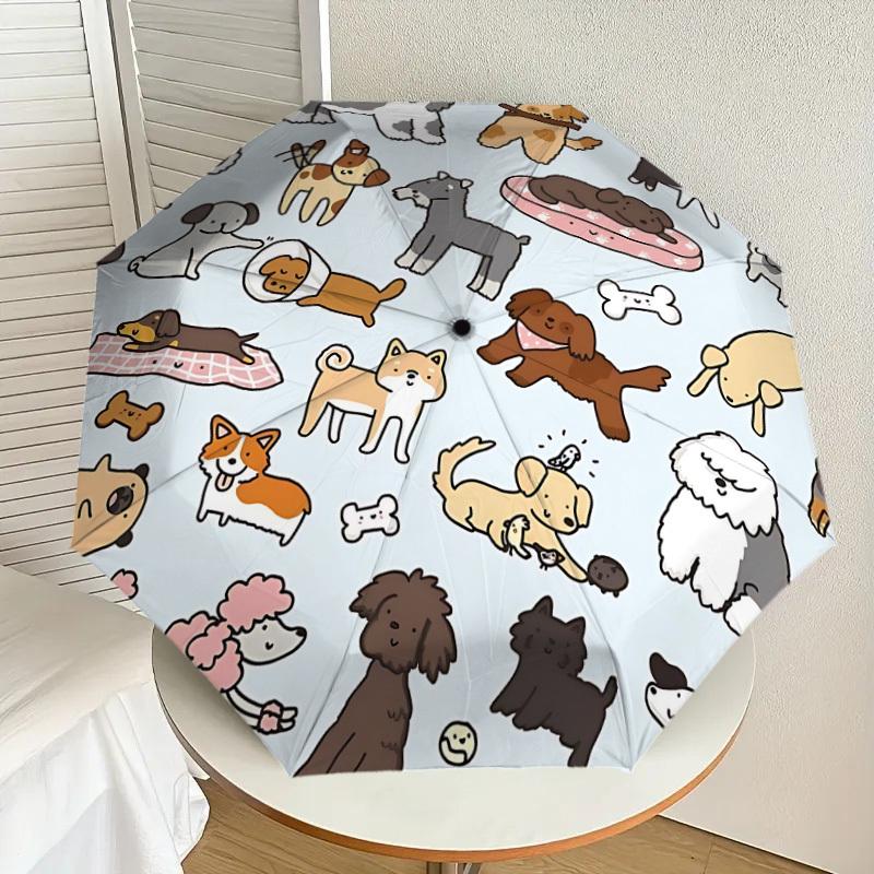 1PC dog pattern Umbrella-8-Rib Reinforced, Automatic Open, Lightweight & Durable, Cute Fashion Accessory for Outdoor, Beach, or Casual Use, Beach Umbr