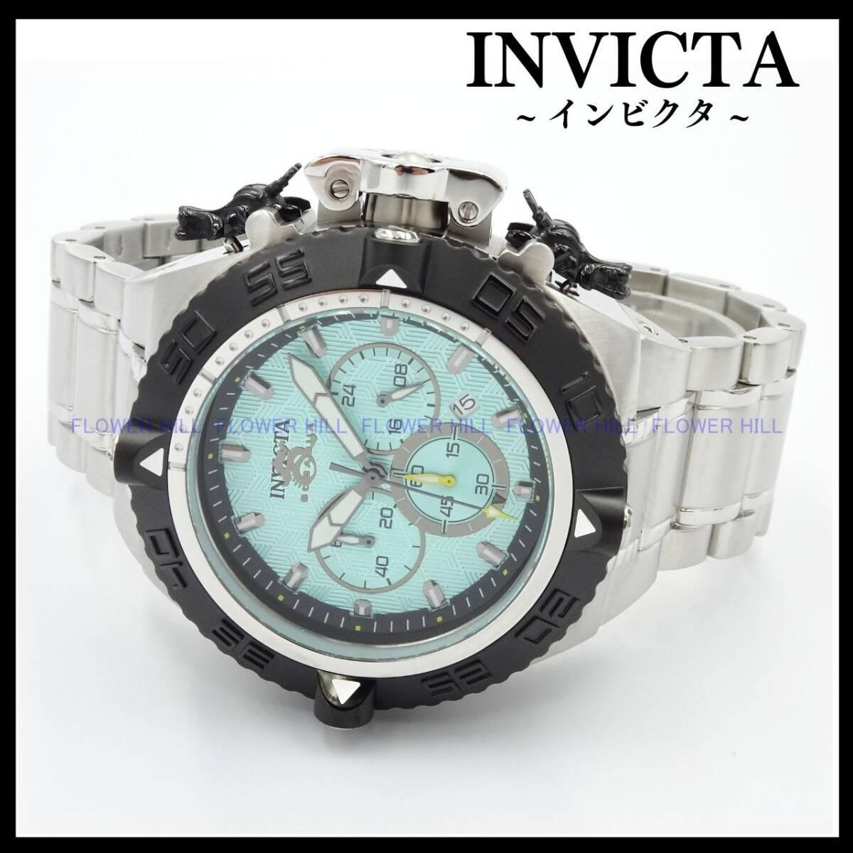Used INVICTA Watch Men s Quartz Chronograph Calendar Emerald Green SUBAQUA Noma 48200 Metal Band