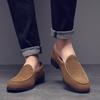 Men's Genuine Leather Retro Leather Shoes One-pedal Foot Cover Men's Leather Shoes Casual Office Commuting Driving Men's Doudou Shoes