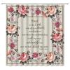 Inspirational Quote Shower Curtain Bible Verse Motivational Quote Bath Curtain Ink Paint Pink Teal Marble Abstract Bathtub Decor