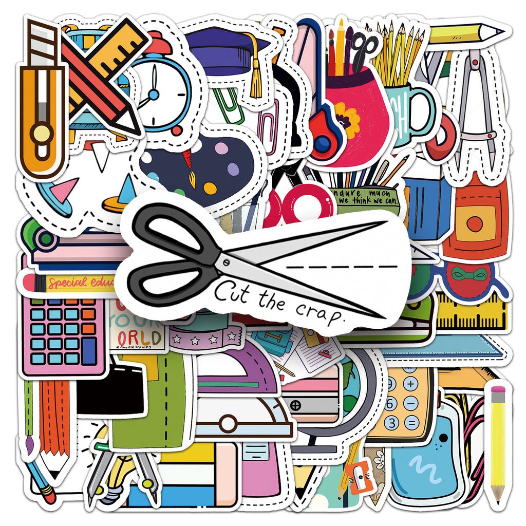 100 Cartoon Personality DIY Stationery Set Creative Guka Scooter Motorcycle Bicycle Car Stickers