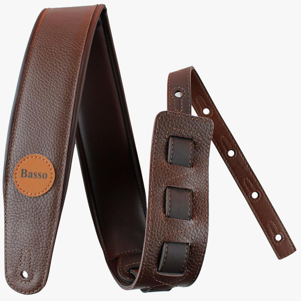 Basso Classic Leather CLA09 Guitar Strap Classic Leather Series (Soft Brown) -