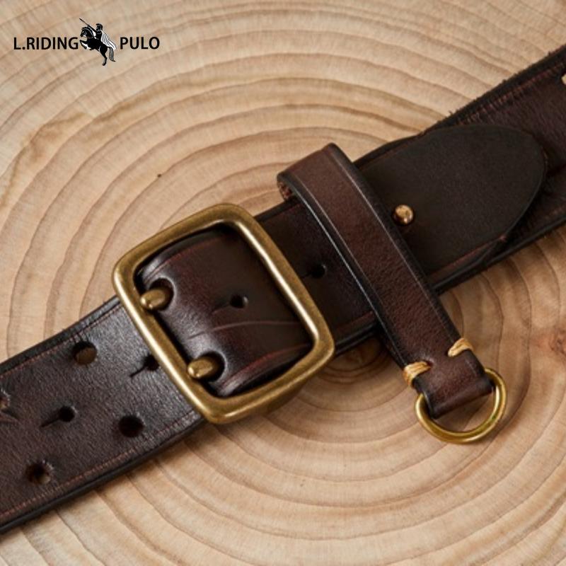 Móda v korejském stylu Osobnostní trend Pás s dvojitou sponou Pánský z pravé kůže Čistá hovězí kůže Retro Mládež Všestranný džínový pás