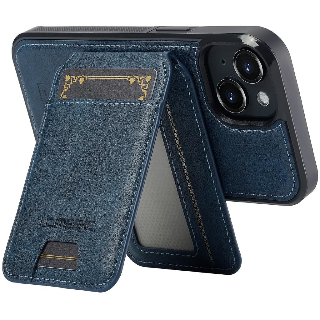 LC.IMEEKE L3 For iPhone 15 Plus Magnetic Case Detachable Card Holder Leather+TPU Mobile Cover