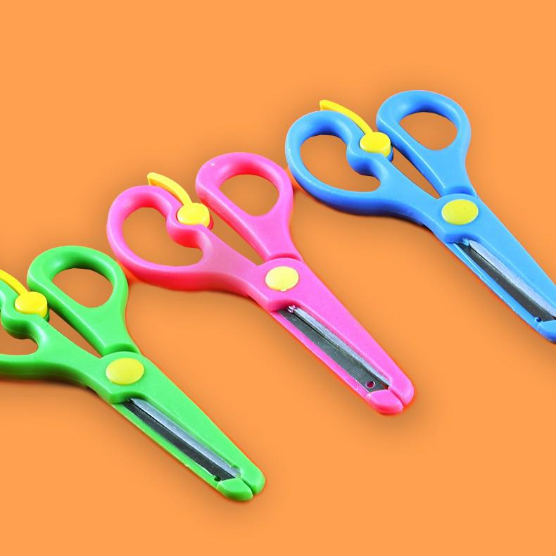 Safe Child-Friendly Round-Edge Elastic Scissors for Students