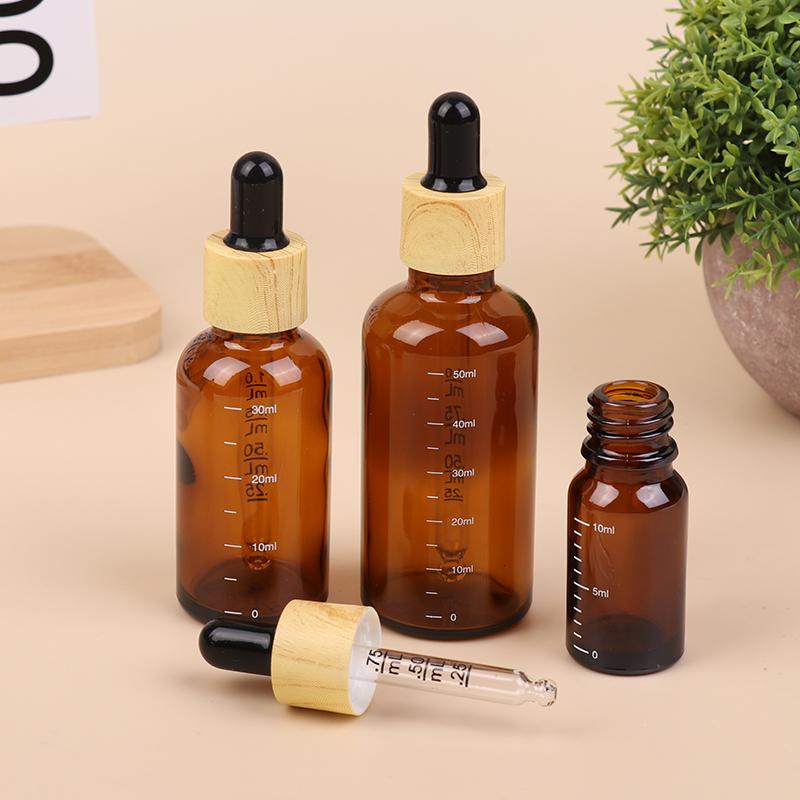 5Ml-100Ml Dropper Bottles With Scale Reagent Eye Drop Amber Glass Aromatherapy Liquid Pipette Bottle Refillable Bottles Travel