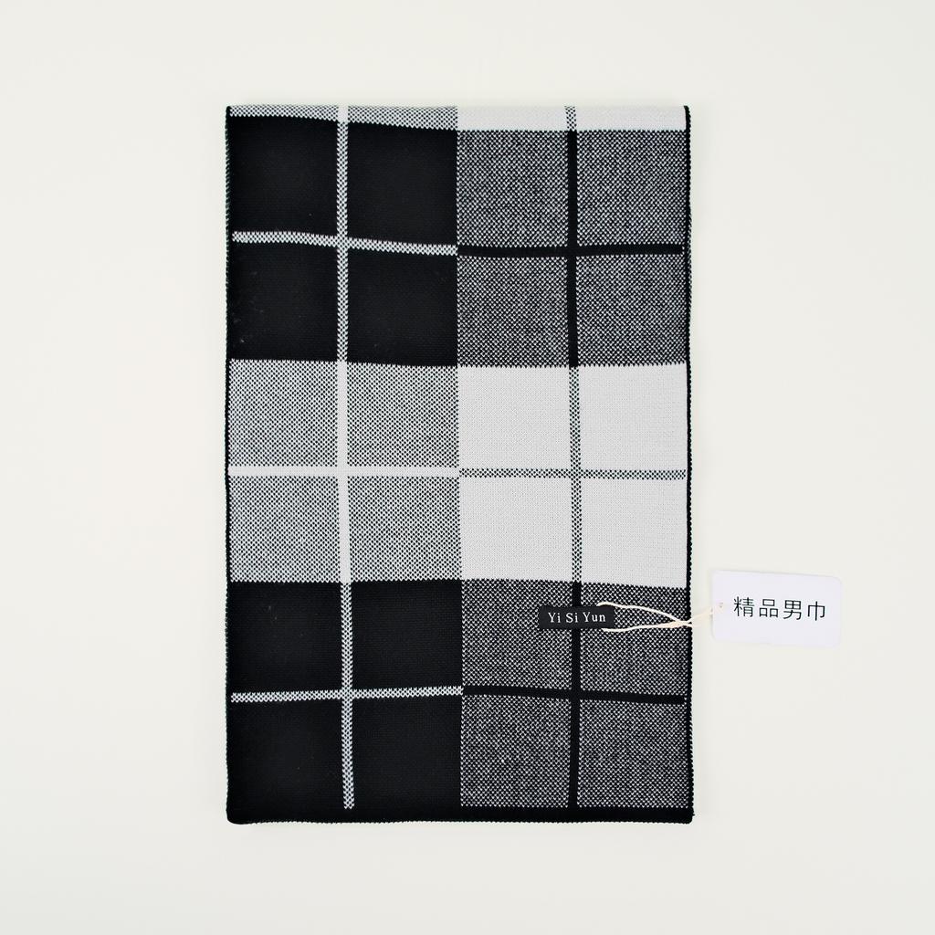 Men's Classic Winter Scarf Cashmere Feel Winter Scarves Long Formal Soft Scarf for Men Casual Scarves Luxuriously Plaid Scarf