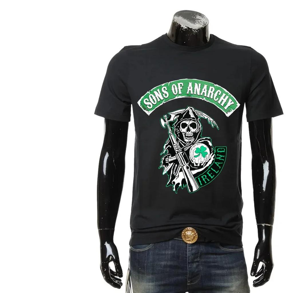 2025 Sons of Anarchy Irland T-Shirt 100% Baumwolle O-Ausschnitt Sommer Kurzarm Lässig Herren T-Shirt Oversized T-Shirt Herrenbekleidung