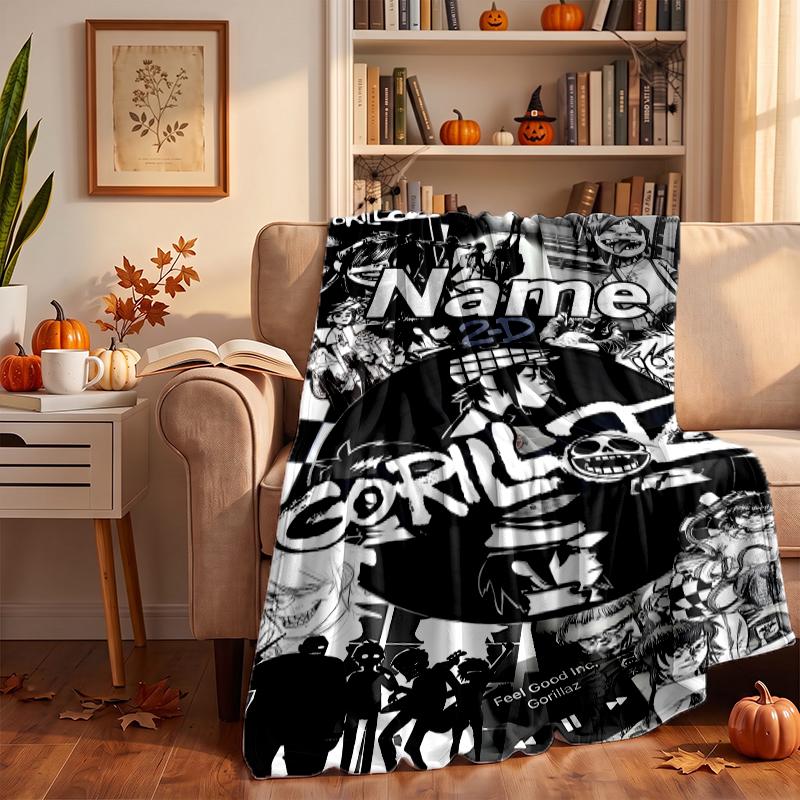 Gorillaz Custom Flannel Blankets Soft Warm Cozy Throws for Home Decor Holiday Gifts