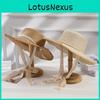 Straw Hat Sunshade With Large Brim For Beach And Outdoor Sun Protection