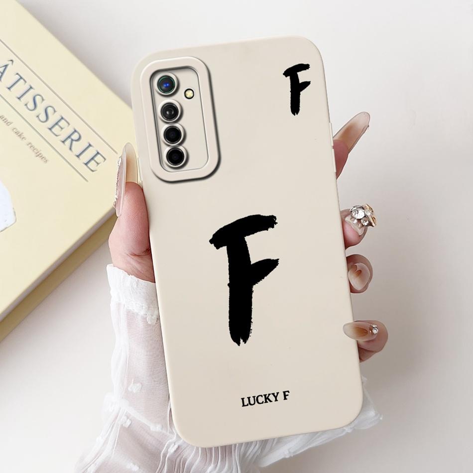For Realme X2 XT Lucky Initial Letter Phone Case For Realme XT X2 Soft Silicone Shockproof Cases