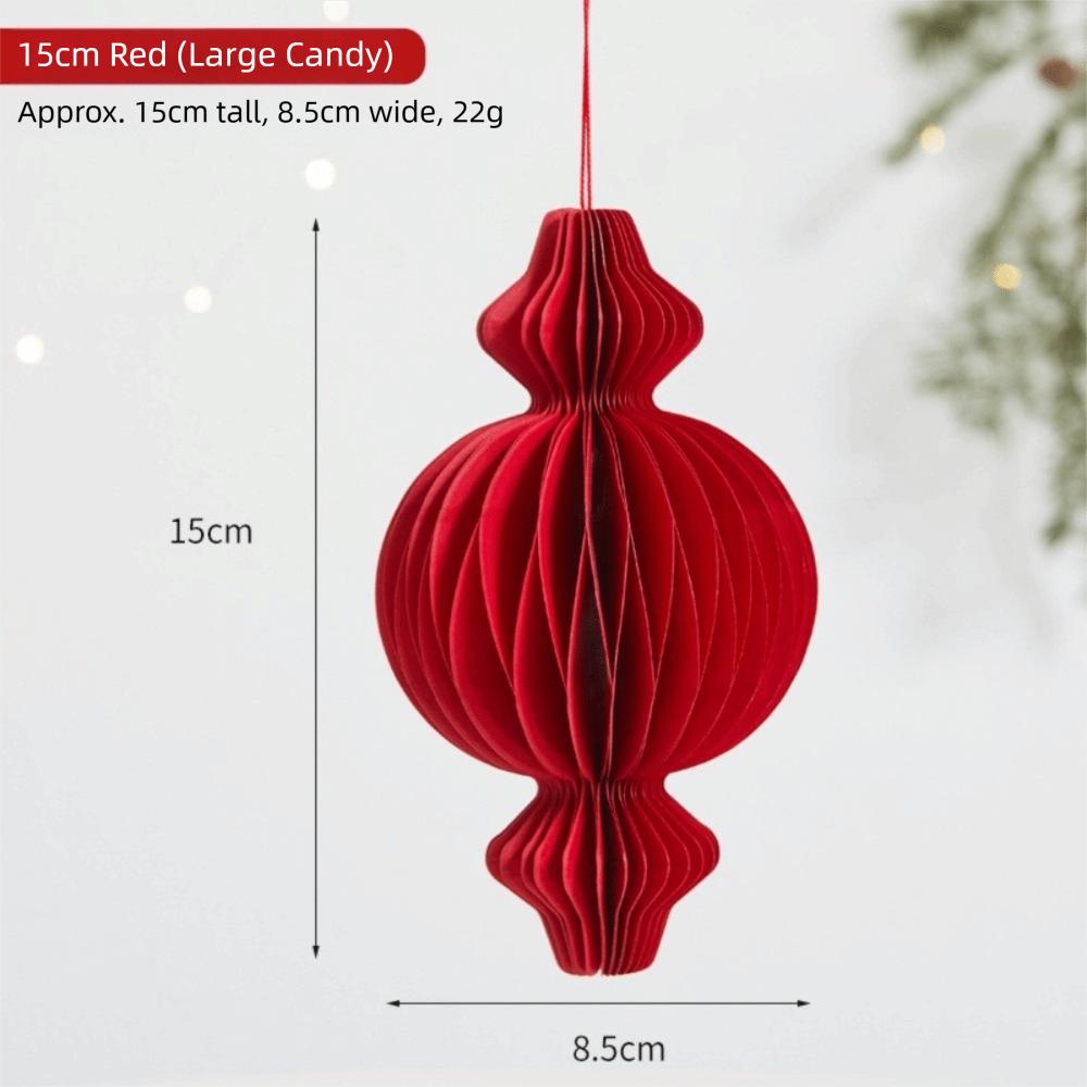 2026 Red Honeycomb New Year Decorations with Tassel Paper Christmas Tree Ornament Hanging Style Christmas Balls Patio Decor