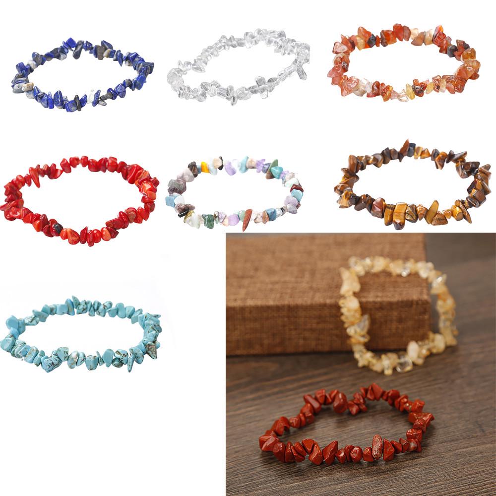 5-8mm Mixed Natural Gemstone Chip Beads Stretchy Bracelet