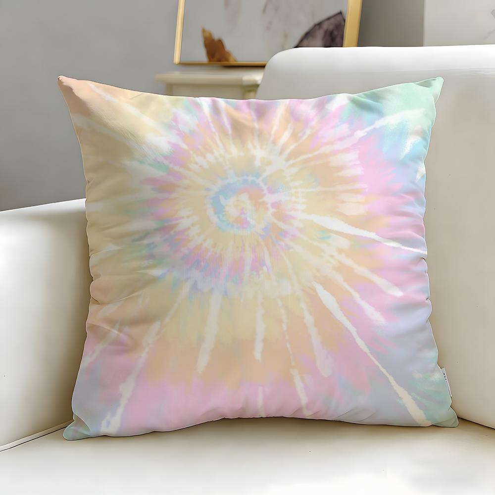 Tie-Dye Cushion Cover Soft & Easy-Wash Pillow Case – Versatile For Couch, Bed, Travel And Office
