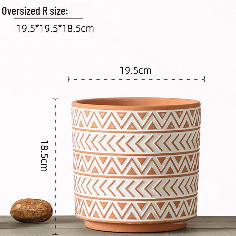 Red Clay Breathable Minimalist Terracotta Flower Pot with Feet for Succulents and Pothos - Round Design, Free Shipping