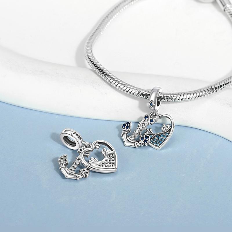 Ahthen copper Bead Charms Ship Thatched Sea Dangle Charm fit Snake Chain Bracelets Necklaces for Women Jewellery Making