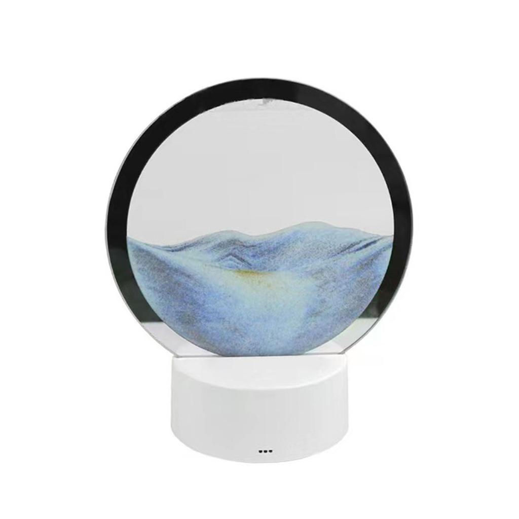Lampe de Table Sable Mouvant Peinture Art du Sable Paysage en Verre